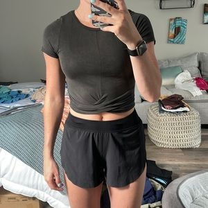 Cropped crossover tee